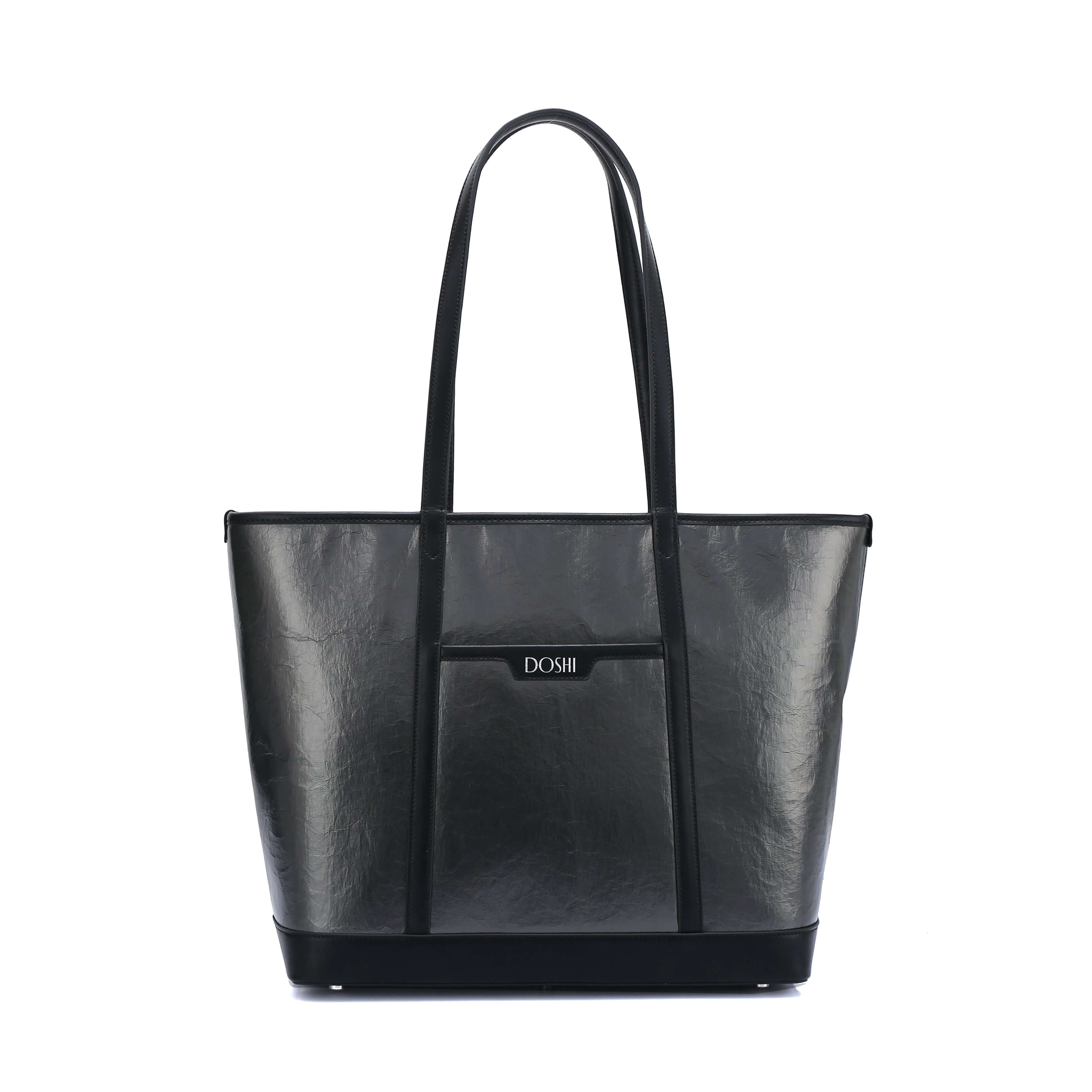 chiceco basic spacious travel tote shoulder bag Doshi FCSA The Standard: Large Kraft Paper Vegan Tote Black