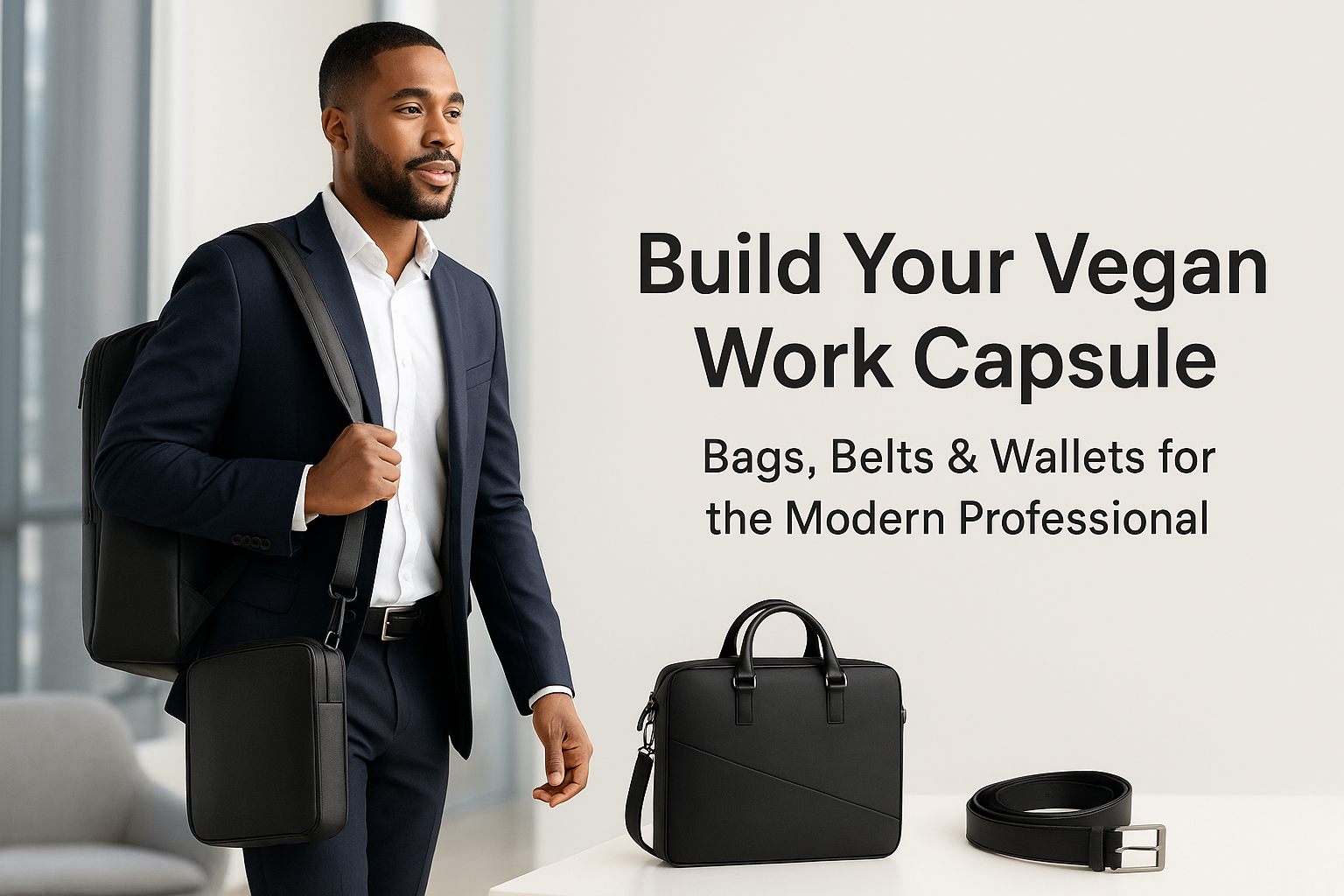 How to Build a Vegan Work Capsule: Men’s Bags, Belts & Wallets