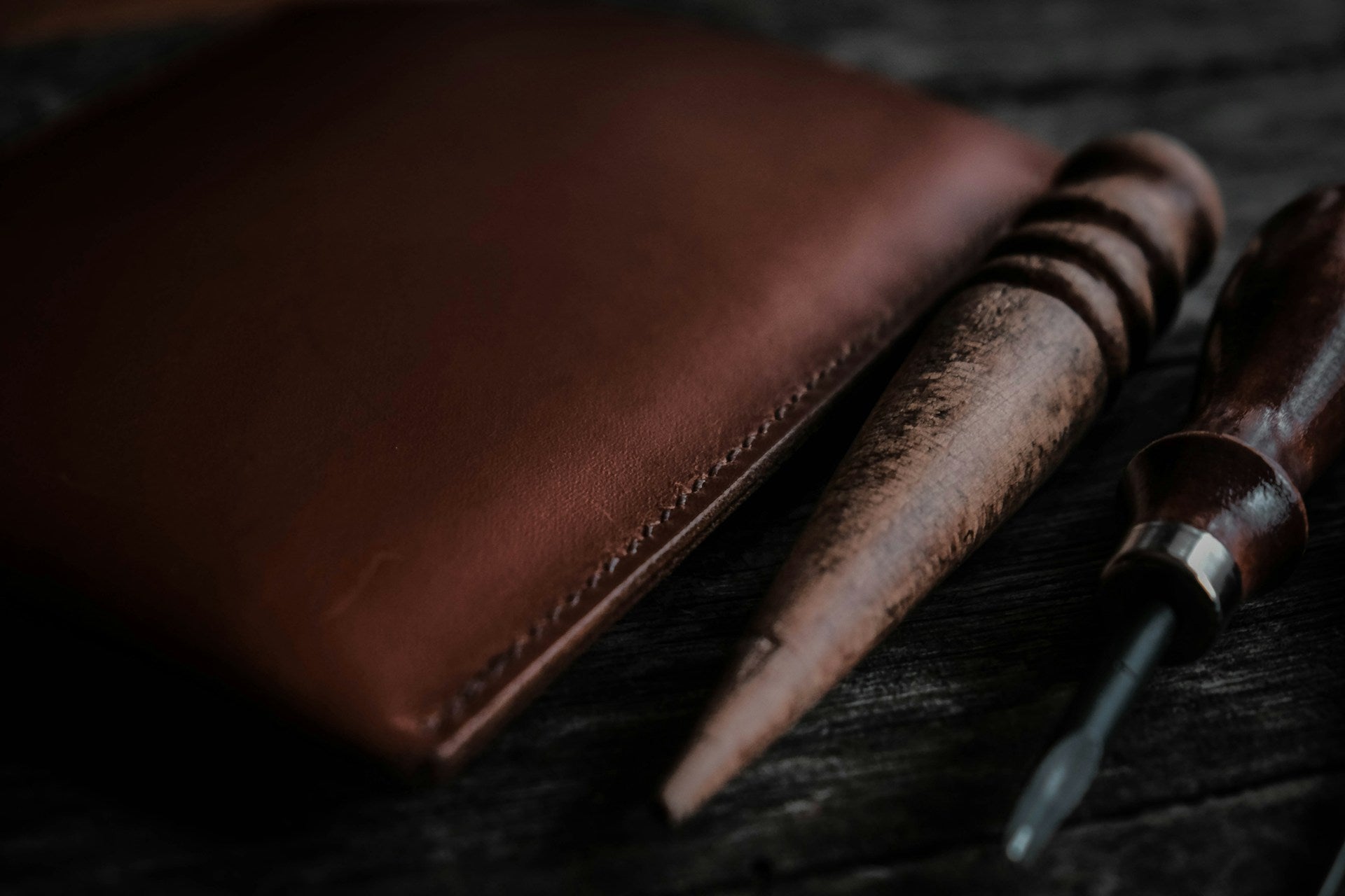 Leather and leather working tools.