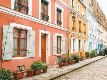 Colorful Mexican row homes.