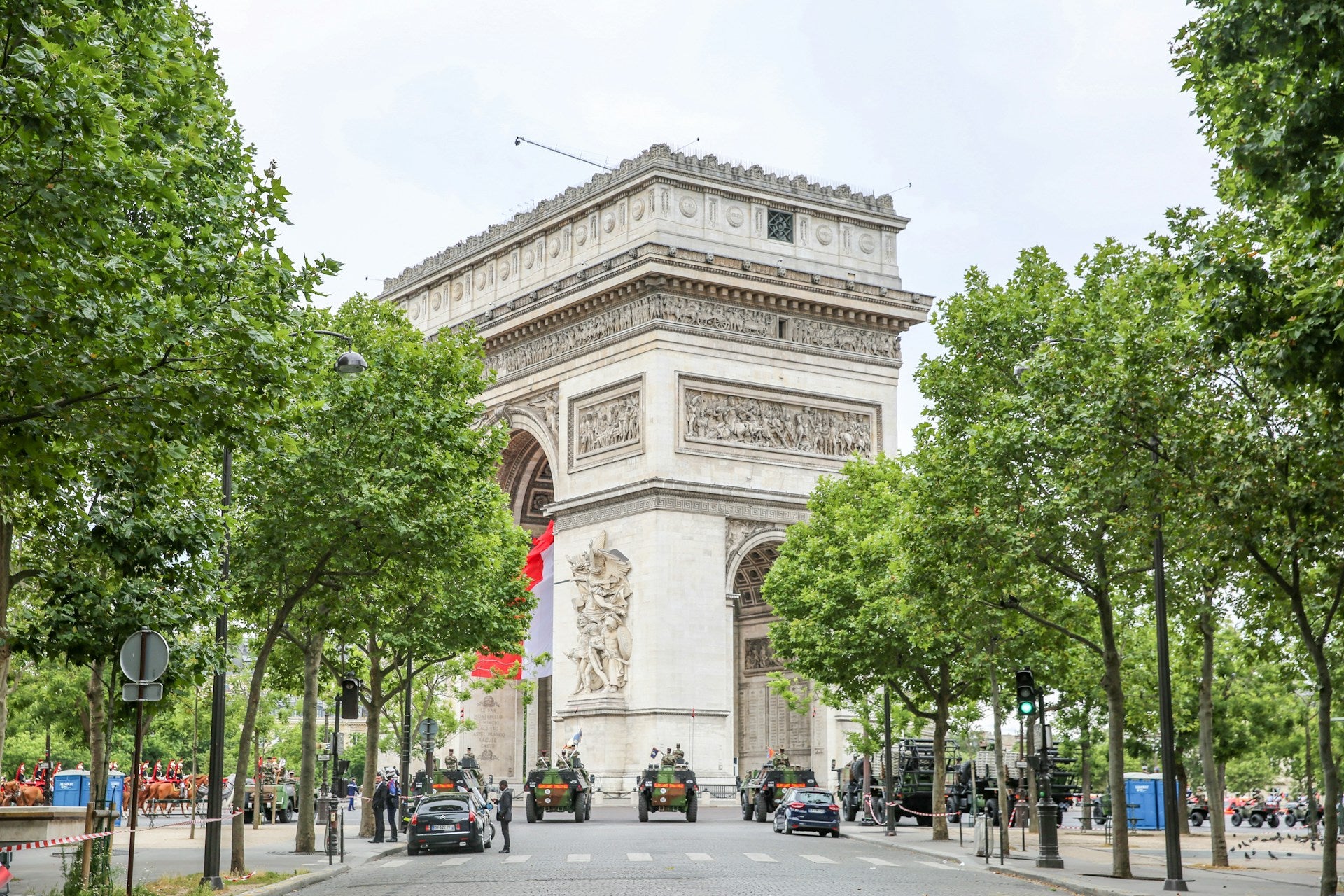 The Arc de Triomphe from a side street.