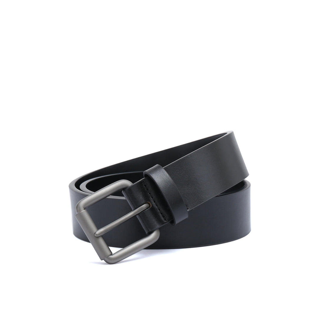 Casual belt w/ Roller buckle in Gunmetal (Brass)