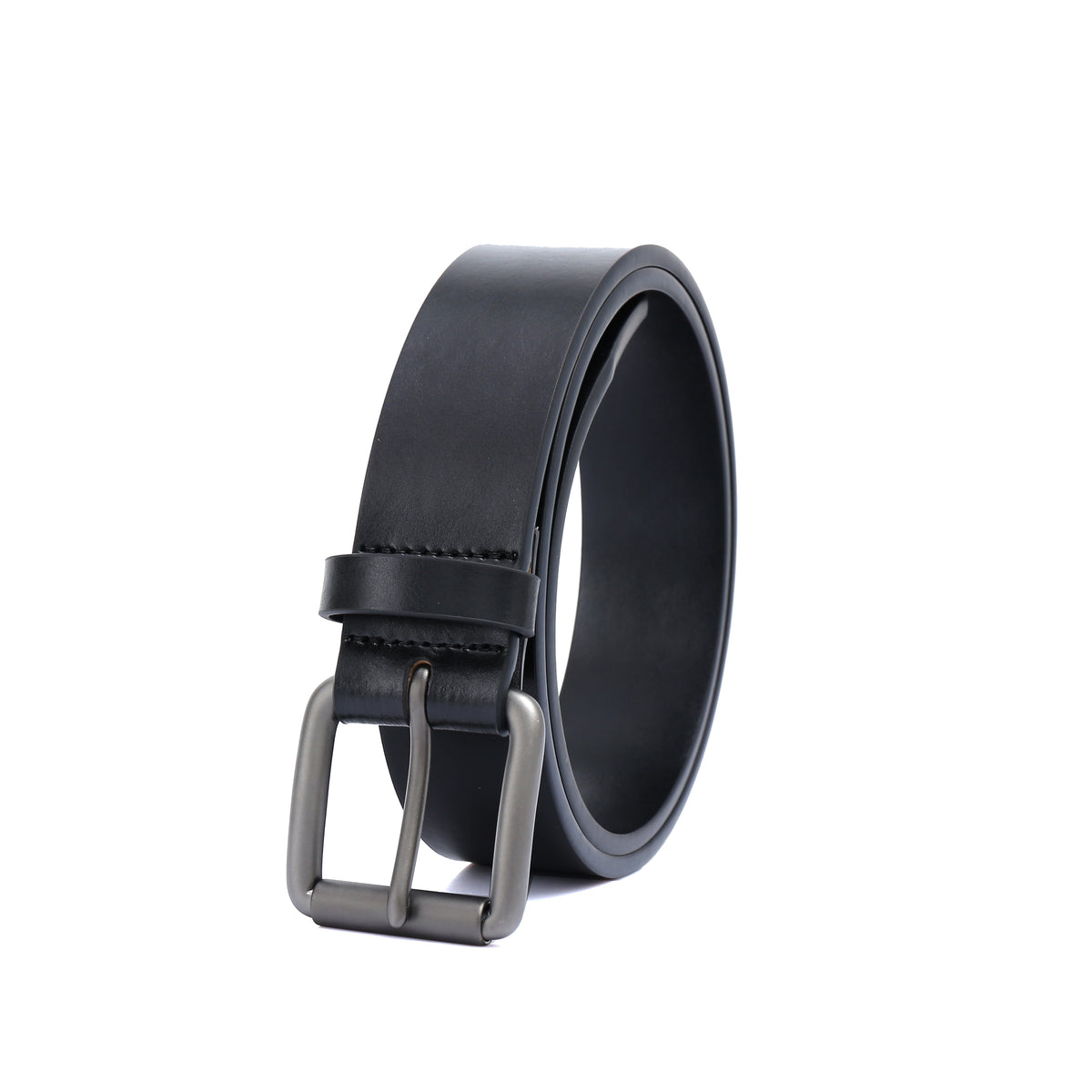 PRE-SALE - Casual belt w/ Roller buckle in Gunmetal (Brass)