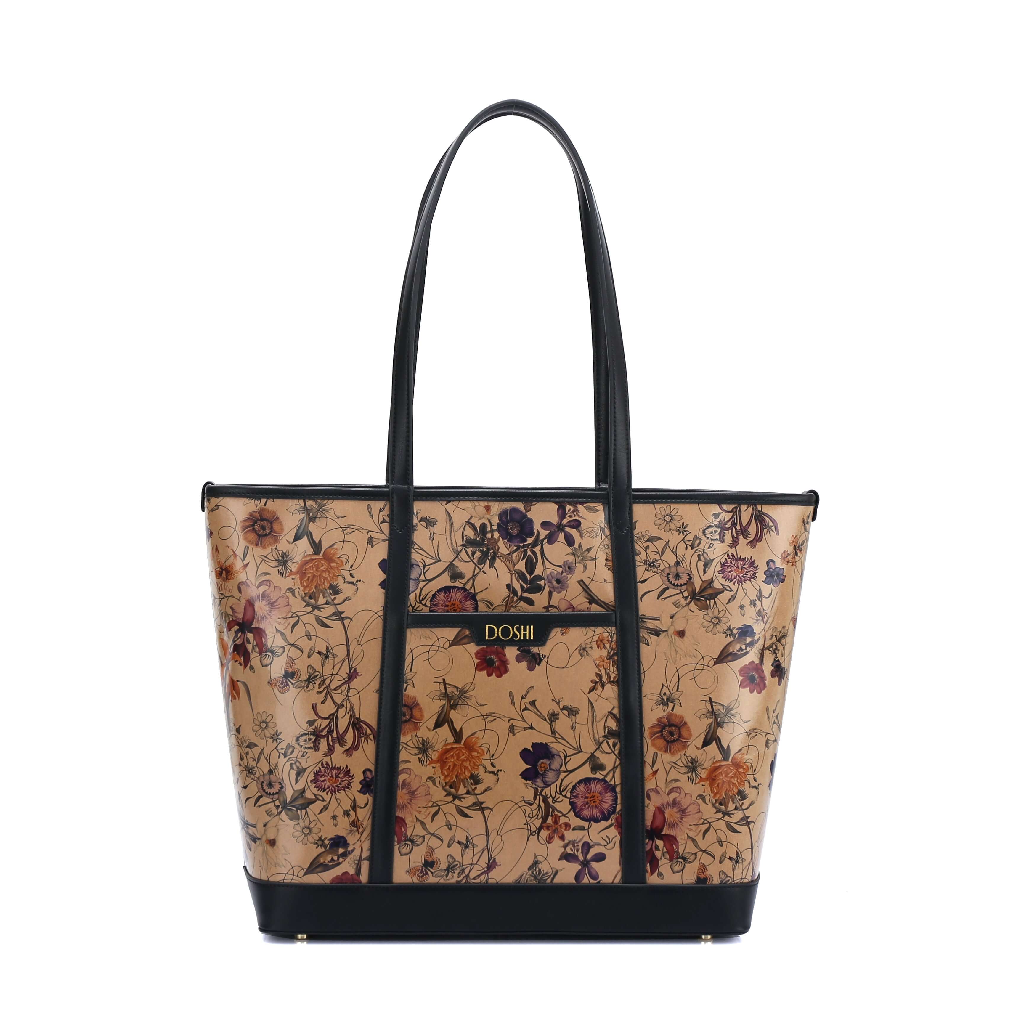 Vegan leather tote online with zipper