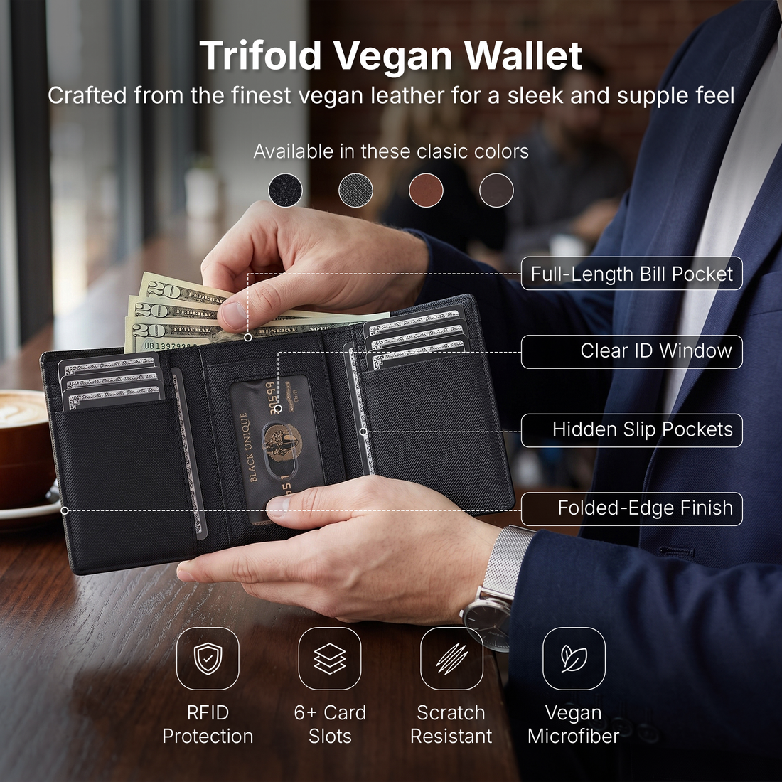 Doshi Trifold Wallet - Vegan - Doshi FCSA