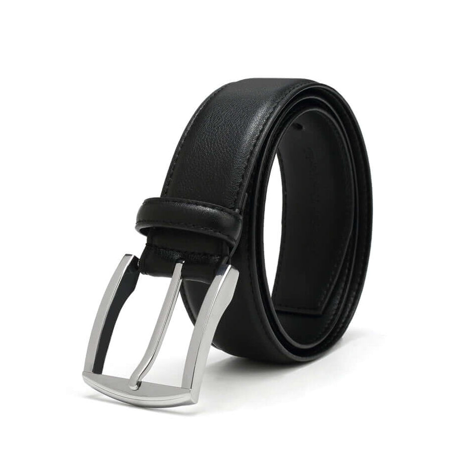 Metallic Silver Square 2 Vegan Belt (Only Brown 30, 40)