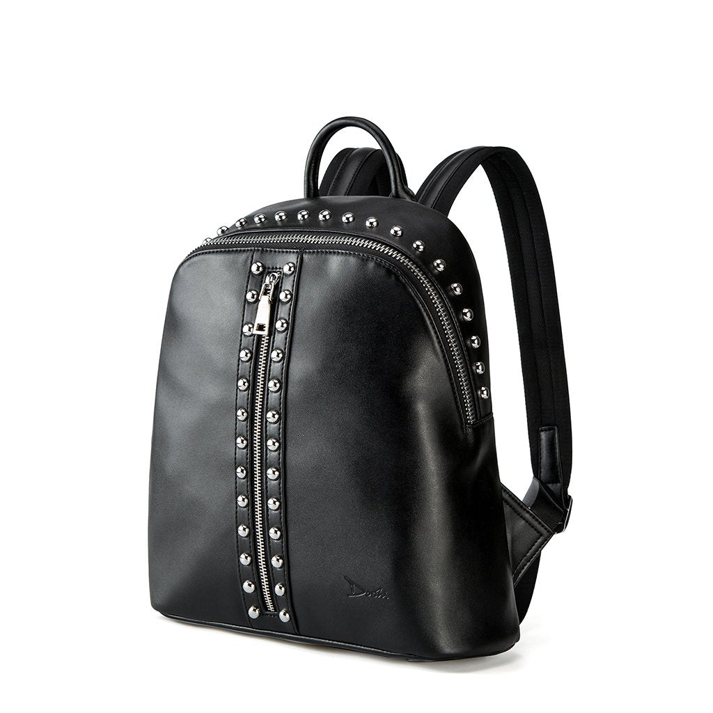 Deux Lux Demi Backpack in Vegan Leather and Canvas - Black/Beige -  FabFitFun