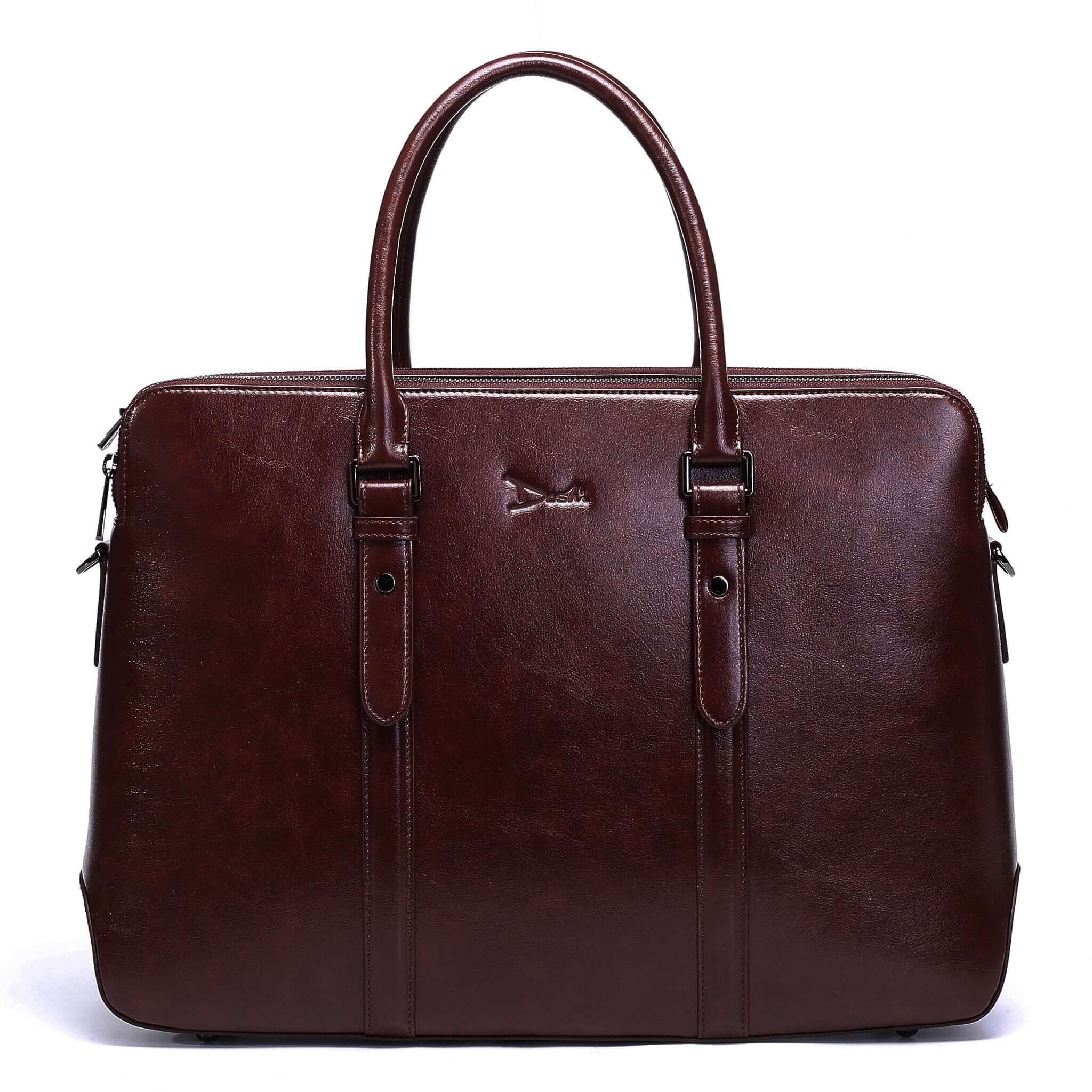 Large Classic Men's Vegan Briefcase 3 | Doshi Shop
