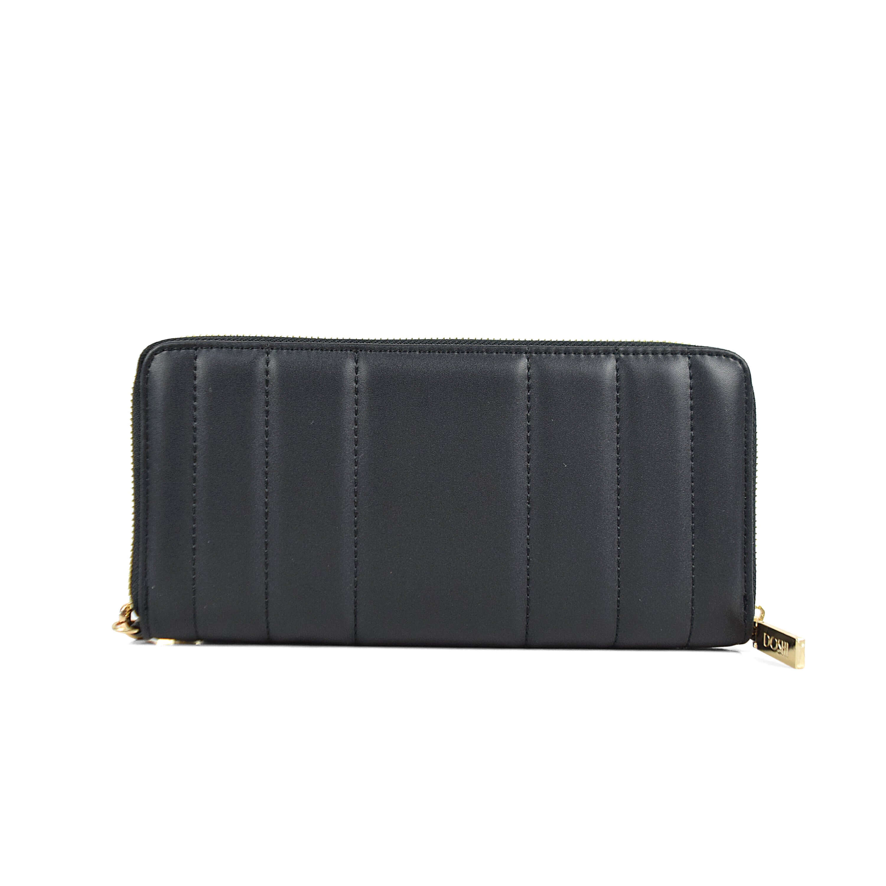 Buy the Womens Black Leather Inner Pocket Continental Zip-Around Wallet