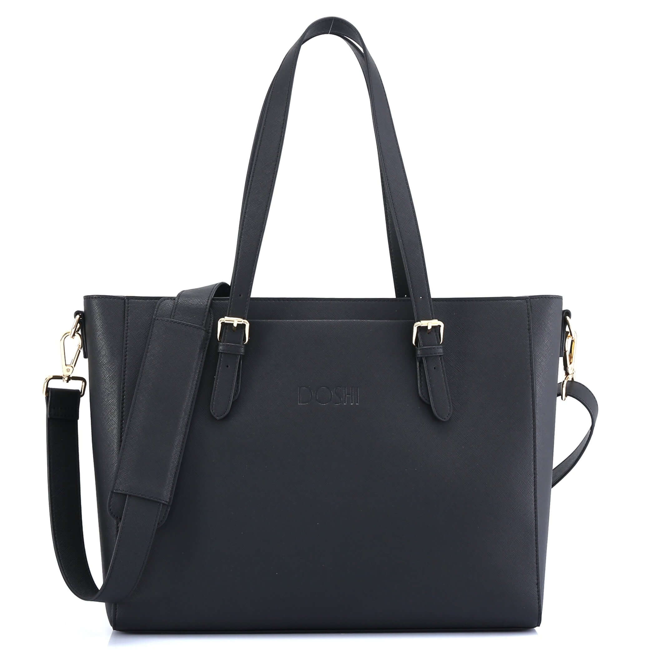 Cathy's Concepts Vegan Saffiano Leather Tote And Clutch Set orders Black