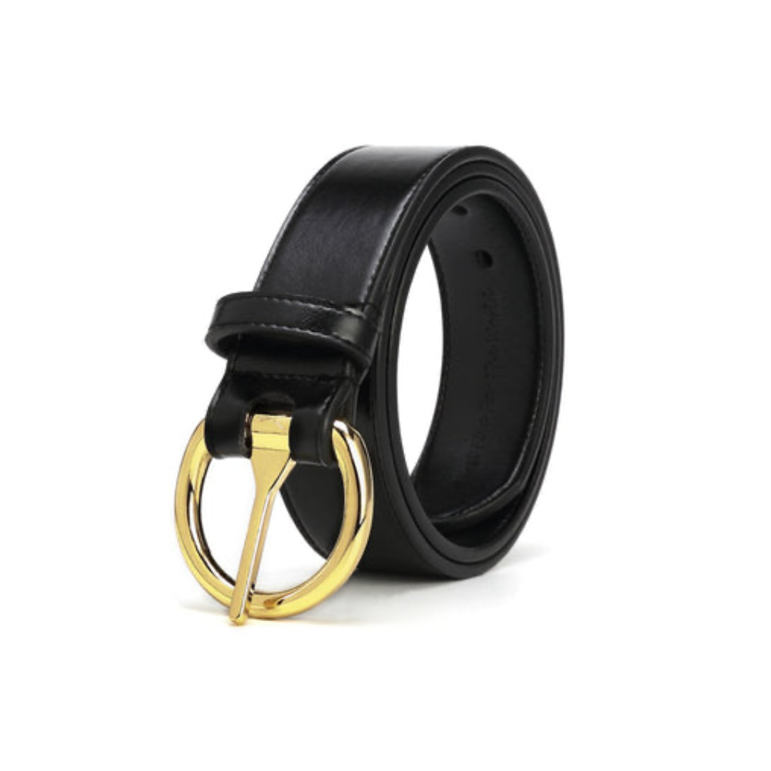 Women&#39;s Gold Ring Belt - Black (Only Size 40 Left)
